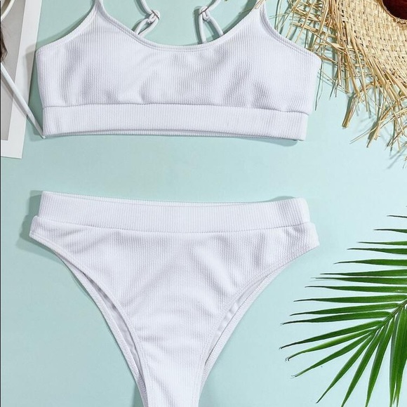 NWT Shein white ribbed bikini set - Picture 3 of 4